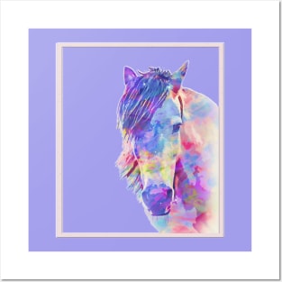 Abstract Horse Head Pastels Posters and Art